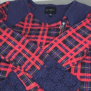 Jessica Simpson, Moto plaid jacket Sz. Medium